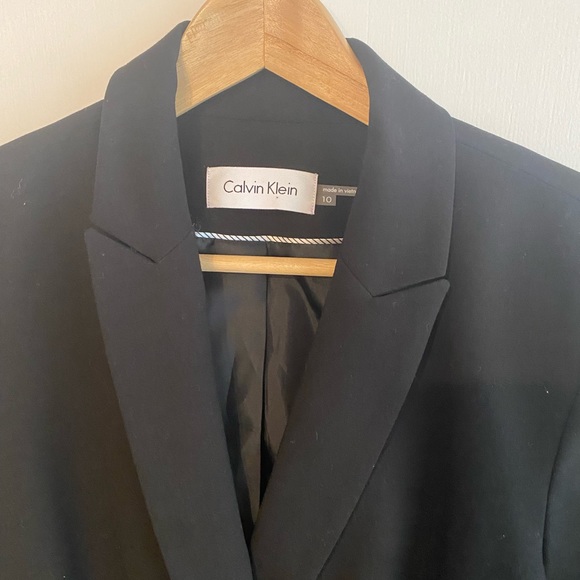 Calvin Klein classic fit blazer black office size 10 slight stretch professional - Picture 2 of 7